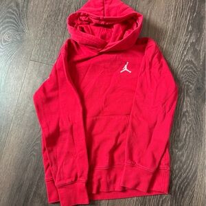 Jordan Kids Red Pullover Hoodie with White Jumpman